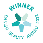 Prisbadge, der viser vinder af Danish Beauty Award 2022.