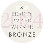 Badge, der viser en H&H Beauty Award 2024-vinder i bronzekategorien.