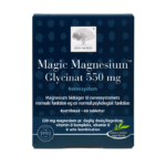 New Nordic Magic Magnesium Glycinat 550 mg™ med magnesium, B-vitaminer, vitamin D og urter, hvor magnesium bidrager til nervesystemets normale funktion og en normal psykologisk funktion.