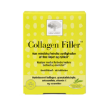 New Nordic Collagen Filler™ med hydrolyseret kollagen, granatæble, astaxanthin, vitamin C og ceramider, kan mindske synligheden af fine linjer og rynker samt hjælpe med at forbedre hudens fasthed og elasticitet.