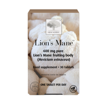 New Nordic Lion’s Mane™ tablets, help maintain brain and cognitive health with Hericium erinaceus fruiting body extract.