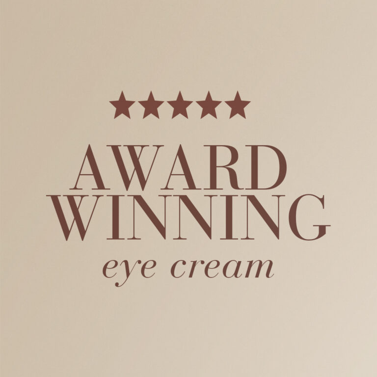 5 stars award winning Eye Cream text