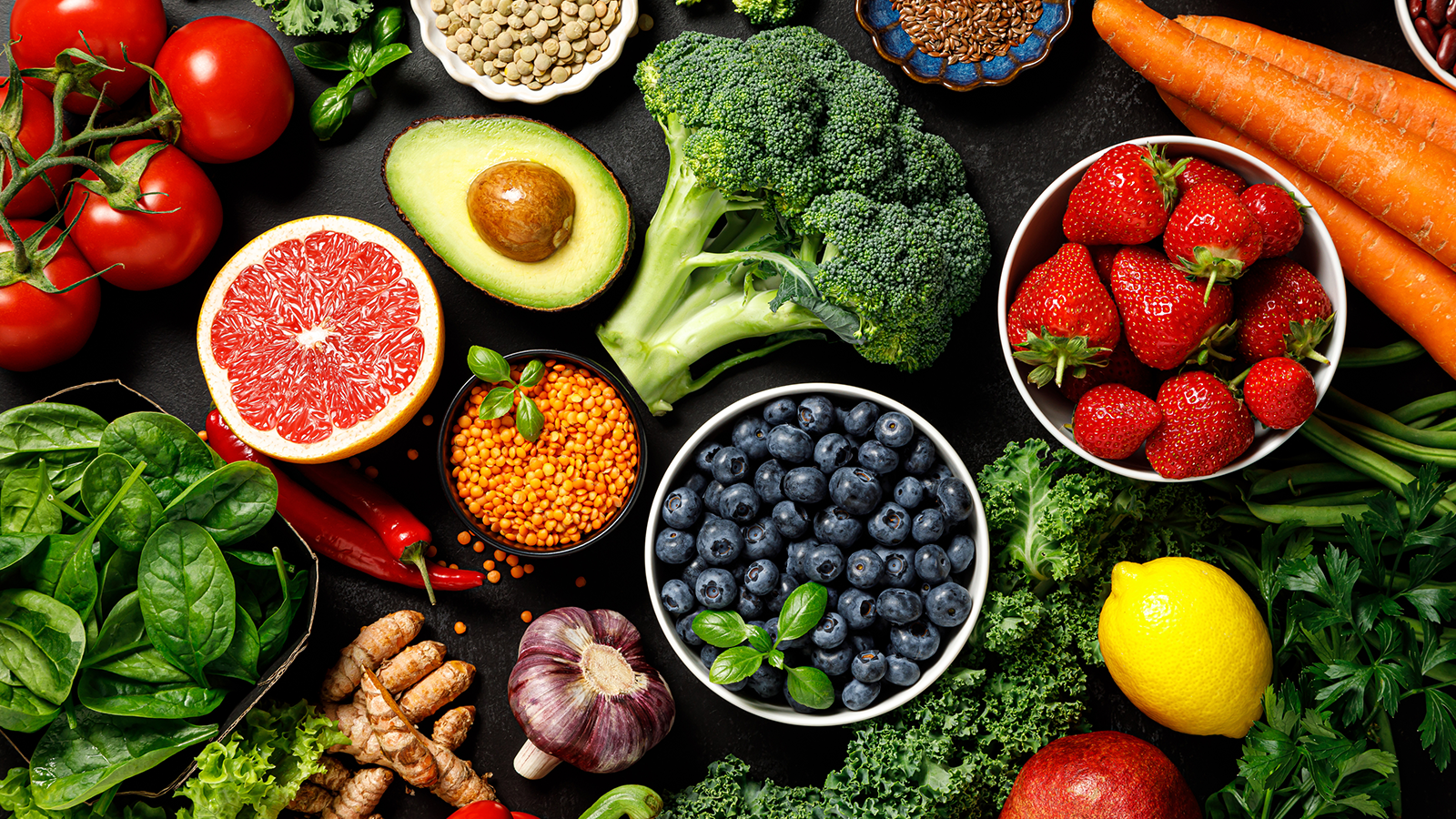 The Link Between Nutrition and Eye Health 14 A colorful assortment of different fruits and vegetables.