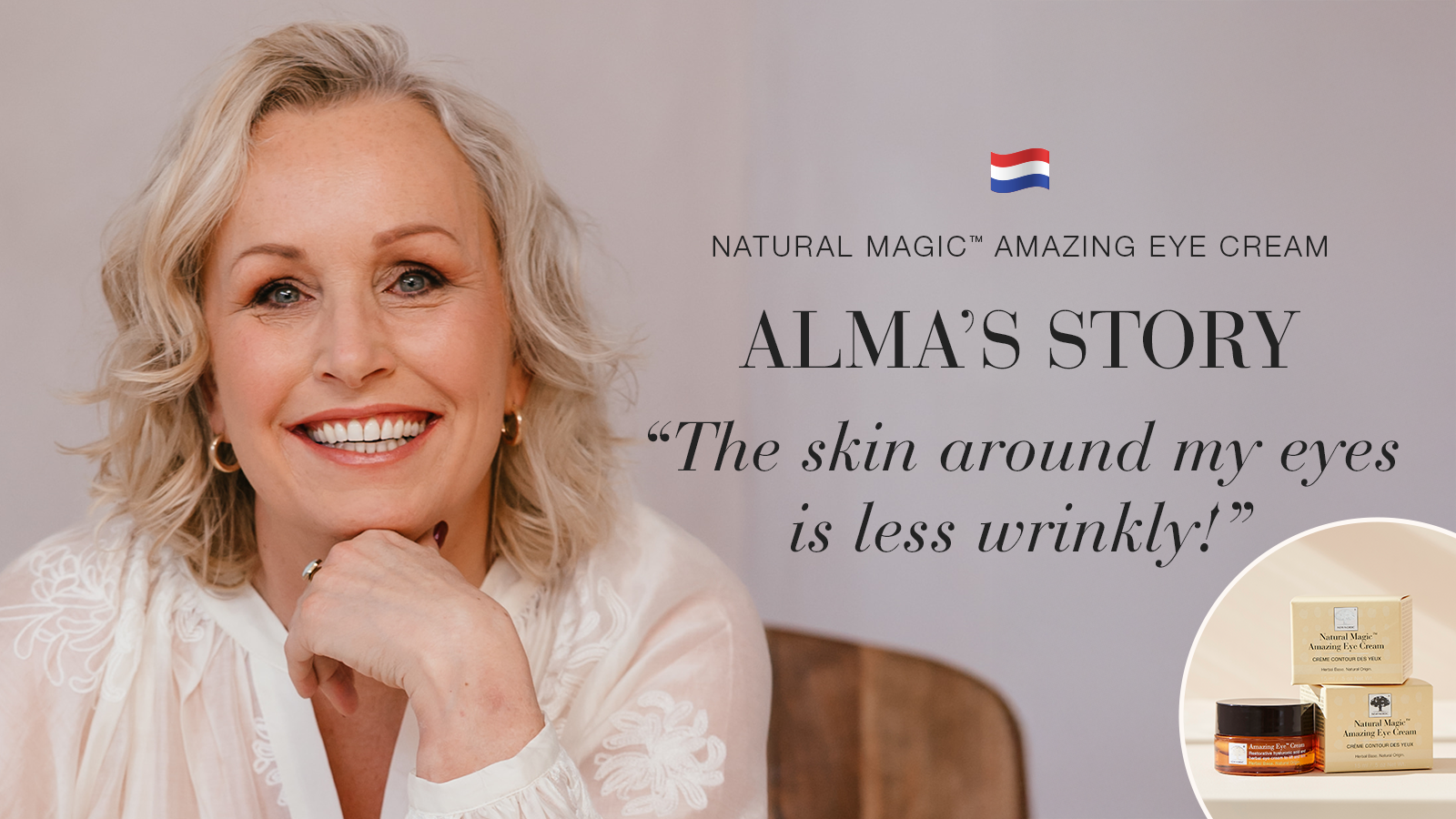 Natural Magic anti-ageing skin care testimonial Alma's story quote