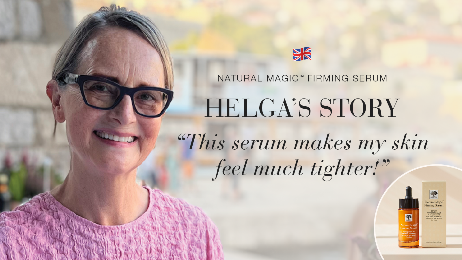 Natural Magic anti-ageing skin care testimonial Helga's story quote