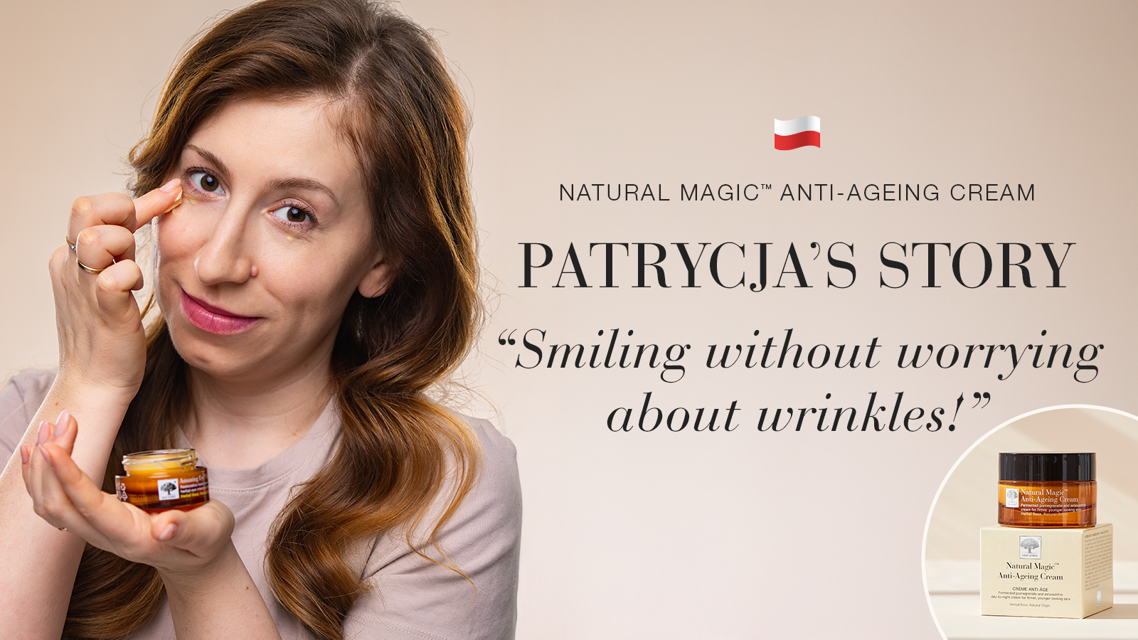 Natural Magic anti-ageing skin care testimonial Patrycja's story quote