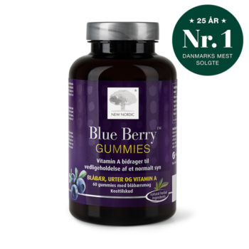 New Nordic Blue Berry Gummies™ med blåbær, urter og vitamin A, bidrager til vedligeholdelse af et normalt syn.