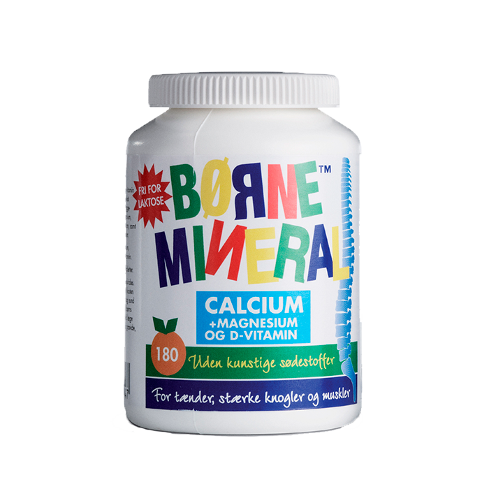 Børne Mineral™ med calcium, magnesium og D-vitamin til tænder, stærke knogler og muskler.