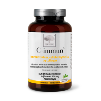 New Nordic C-immun™ med vitamin C, understøtter immunsystemets normale funktion og beskytter cellerne mod oxidativ skade og stress.